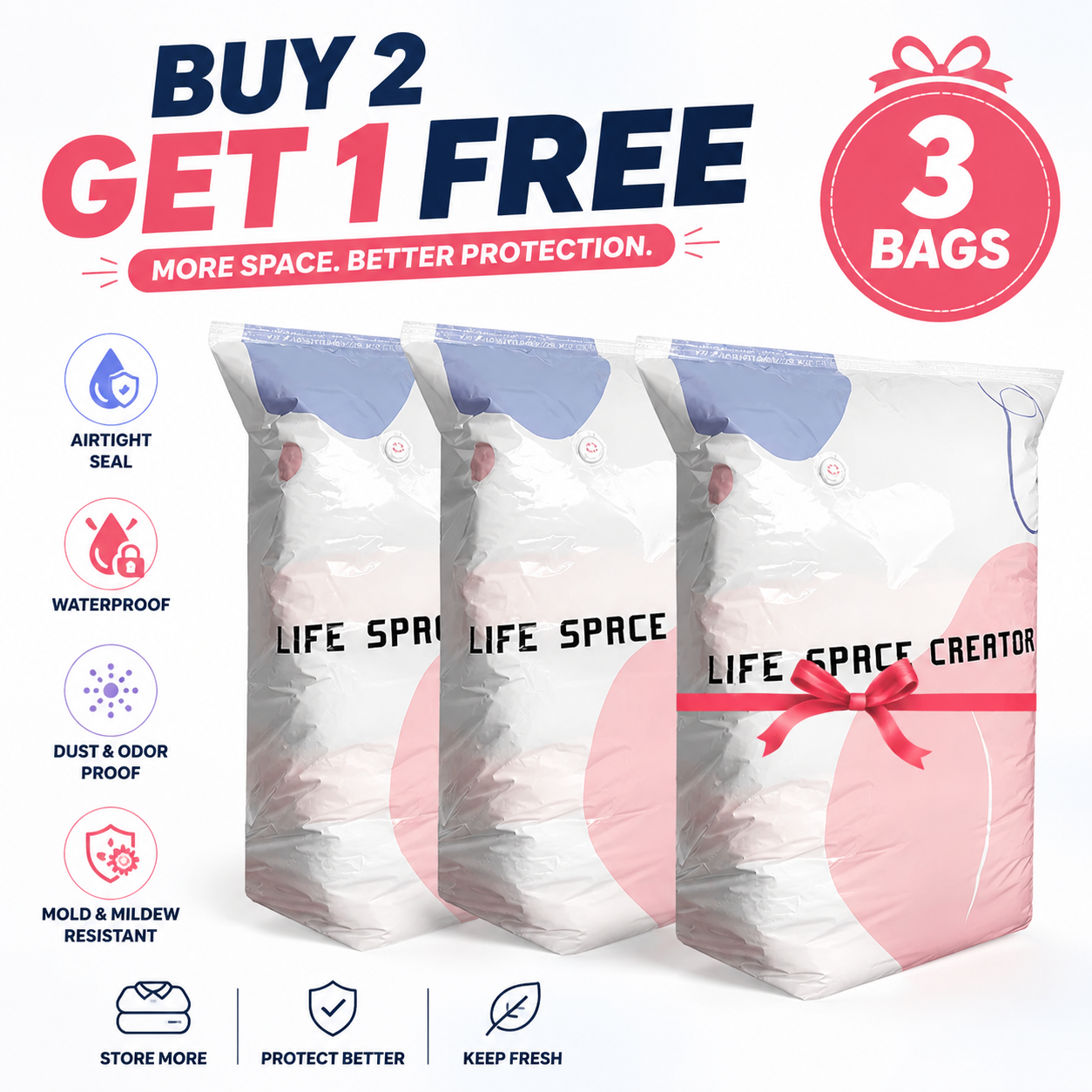orofera® 💨 Life Space Creator No-Pump 3D Vacuum Storage Bags