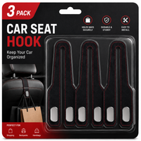 Leather Car Seat Hook Organizer-3 PACK